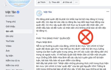 Cảnh giác trước âm mưu “phi chính trị hoá” quân đội trước thềm đại hội Đảng các cấp