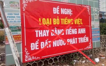 Treo băng rôn đề nghị loại bỏ tiếng Việt, 1 giáo viên bị công an mời lên làm việc