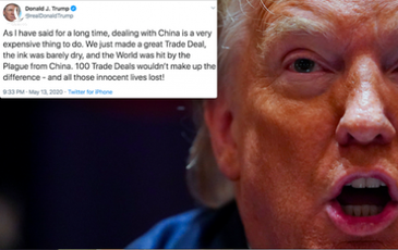 Ông Trump: ‘100 thỏa thuận thương mại cũng không bù đắp được bệnh dịch từ Trung Quốc’