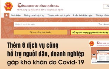 Thêm 6 dịch vụ công hỗ trợ người dân, doanh nghiệp gặp khó khăn do Covid-19