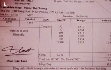 Hóa đơn tiền điện của 1 hộ dân ở Hà Tĩnh tăng cao bất thường