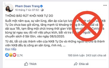 Trò hề của Phạm Đoan Trang đối với nhà xuất bản tự do