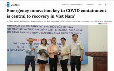 UNDP: “Đổi mới khẩn cấp” là chìa khóa ngăn chặn Covid-19 và trọng tâm phục hồi ở Việt Nam