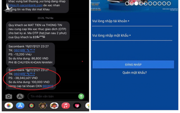 Làm theo tin nhắn quen dùng của ngân hàng, mất bay hàng chục triệu