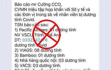 ‘TP.HCM họp khẩn về 20 ca nhiễm COVID-19 trong sân bay’ là tin giả