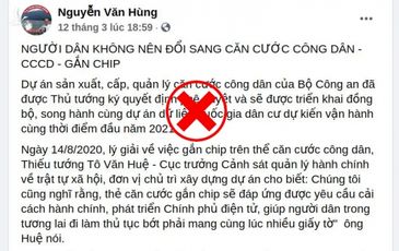 Căn cước công dân gắn chíp nào mà ngăn cản quyền tự do thông hành cá nhân của công dân?