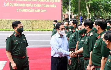 Thủ tướng tham dự Hội nghị Quân chính toàn quân 6 tháng đầu năm 2021