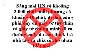 Đăng tin ‘tào lao’ nói ‘Hà Nội có khoảng 3.000 chốt’, nhận phạt 12,5 triệu đồng