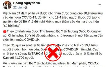 Đề nghị xử lý tài khoản Hoàng Nguyên Vũ tung tin sai sự thật