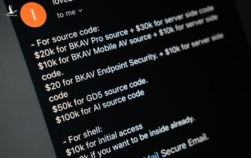 Hacker ra giá 290.000 USD cho dữ liệu của Bkav