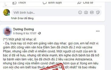 Làm việc với chủ tài khoản Facebook đăng tin “giun đất trị Covid-19”