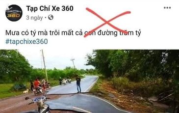 Sự thật hình ảnh con đường trăm tỷ bị “bay màu” sau mưa