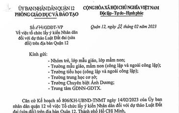 Sự thật về văn bản lấy ý kiến trẻ mẫu giáo, mầm non về dự thảo Luật Đất đai