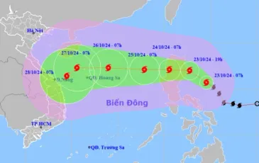 Bão Trà Mi tăng lên cấp 9