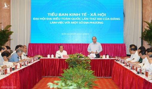 Thủ tướng chủ trì họp Tiểu ban KTXH với các địa phương miền Trung, Tây Nguyên