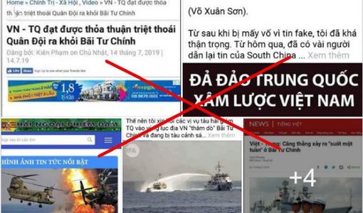 Tràn ngập tin giả về Bãi Tư Chính và bộ mặt thật của Trung Quốc trên Biển Đông
