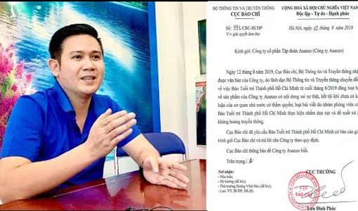 Cục Báo chí yêu cầu báo Tuổi trẻ giải trình loạt bài sai sự thật nhằm dọa nạt Asanzo