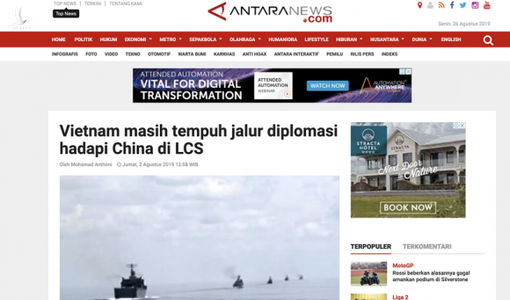 Báo chí Indonesia chỉ ra hành động sai trái của Trung Quốc ở Biển Đông