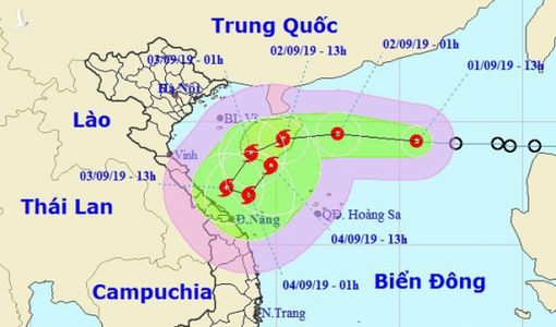Áp thấp nhiệt đới mạnh lên thành bão đang tiến vào miền Trung