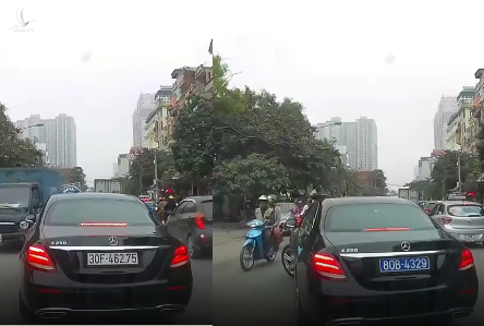 Xe Mercedes ‘hô biến’ biển trắng sang biển xanh trong tích tắc trên phố Hà Nội