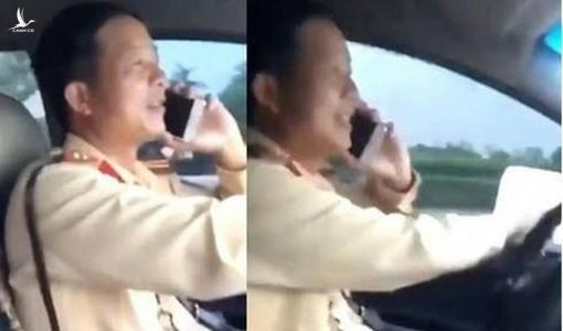 CSGT lái ôtô, nghe điện thoại: ‘Phạt dân 1, phạt CSGT 10’