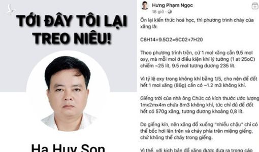 Về cách lý giải cái chết của 3 chiến sỹ công an bằng phương trình hóa học