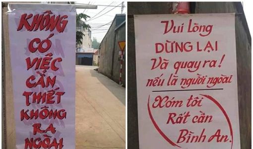 Ngôi làng toàn dân đồng lòng chống dịch Covid-19, đi đến cổng nhìn các tấm biển phải vỗ tay hoan hô