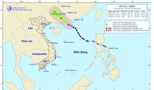 Bão số 1 sẽ gây mưa dông, gió giật mạnh ở các tỉnh Bắc Bộ