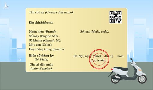 Giấy đăng ký xe sẽ làm bằng nhựa có mã QR