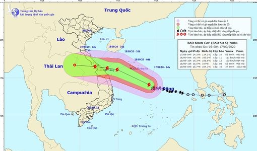 Bão số 5 giật cấp 13, hướng vào Quảng Bình – Quảng Ngãi
