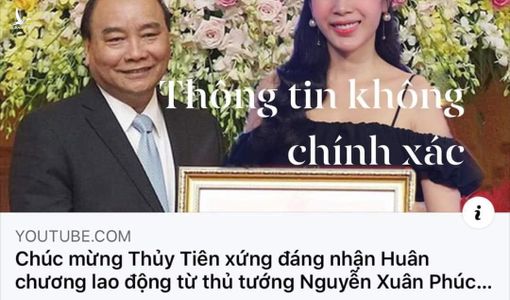 Sự thật về thông tin “Thủ tướng tặng Huân chương lao động cho Thủy Tiên”