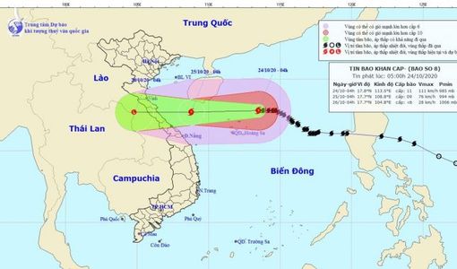 Bão số 8 giật cấp 13, đang cách quần đảo Hoàng Sa 160km