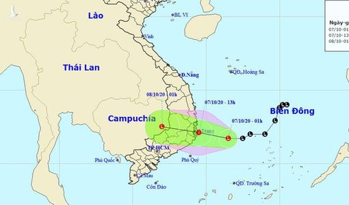 Áp thấp nhiệt đới trên Biển Đông tiến gần đất liền, tiếp tục mạnh thêm