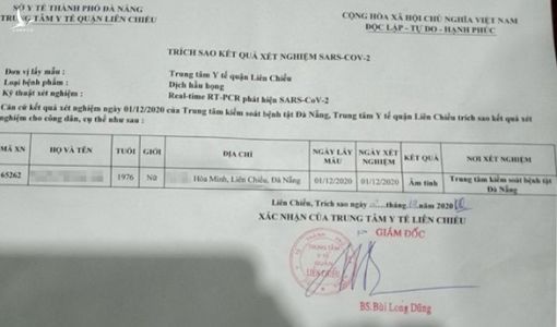 Người dân Đà Nẵng hoang mang vì văn bản giả mạo kết quả xét nghiệm Covid-19