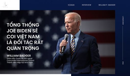 Doanh nhân Mỹ: ‘Tổng thống Joe Biden sẽ coi Việt Nam là đối tác rất quan trọng’