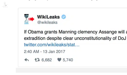 WikiLeaks đã công bố bí mật động trời gì của Mỹ vào 18/2/2010?
