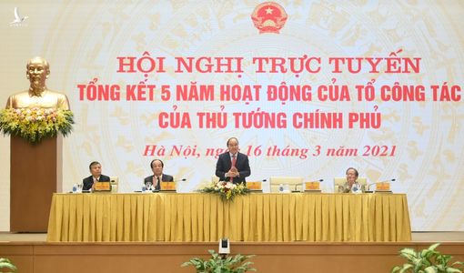 Thủ tướng chủ trì Hội nghị trực tuyến tổng kết 5 năm Tổ công tác