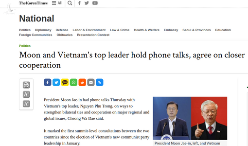 Hàn Quốc khẩn thiết nhờ Việt Nam giúp đỡ bằng “mối quan hệ đặc biệt có 102”