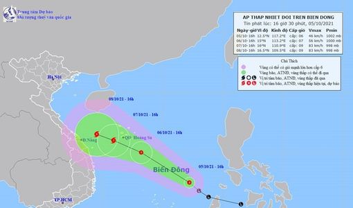 Dự báo thời tiết: Vùng áp thấp mạnh lên thành áp thấp nhiệt đới, khả năng thành bão