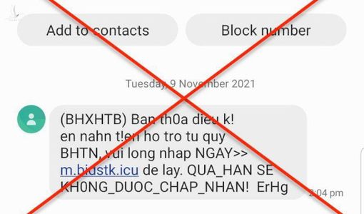 Coi chừng mất tiền khi nhận được tin nhắn mời nhận tiền hỗ trợ thất nghiệp