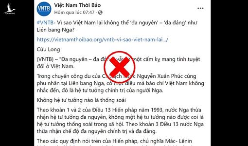 Thể chế chính trị Nga không phải là khuôn mẫu để áp đặt lên Việt Nam
