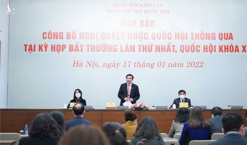 Quốc hội công bố 4 nghị quyết được thông qua tại kỳ họp bất thường