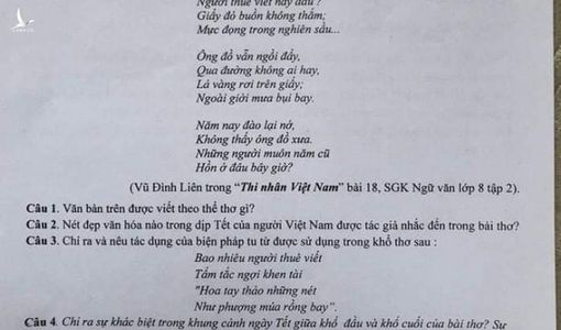 “Còn ăn Tết ta, đất nước còn nghèo” vào đề thi môn Ngữ Văn, tại sao không?