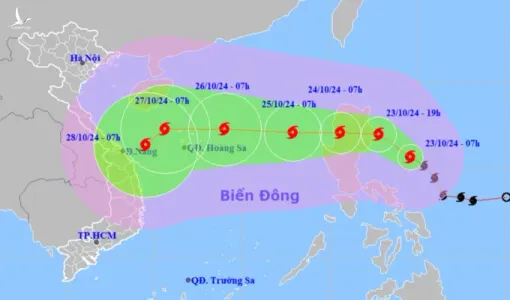 Bão Trà Mi tăng lên cấp 9