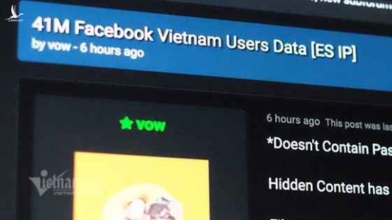 Lộ thông tin tài khoản 41 triệu người dùng Facebook Việt Nam?