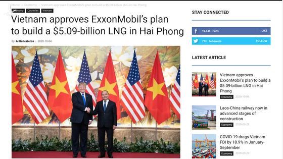AseanEconomist: Việt Nam duyệt xây nhà máy điện khí LNG 5 tỷ USD của ExxonMobil tại Hải Phòng