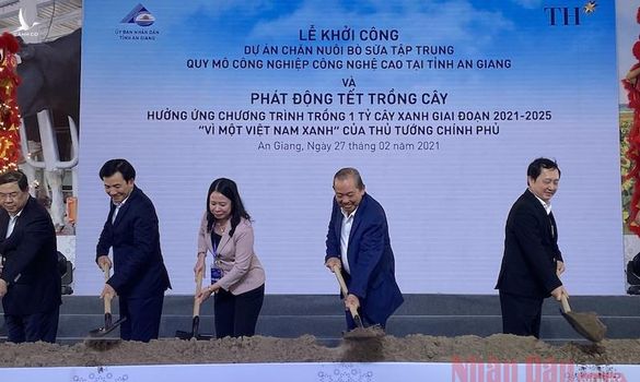 TH khởi công trại bò sữa công nghệ cao lớn nhất miền Tây tại An Giang