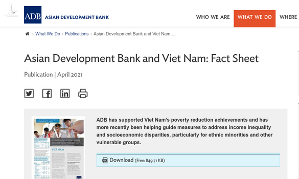 ADB nâng dự đoán GDP, đồng thời phân tích rủi ro kinh tế Việt Nam 2021