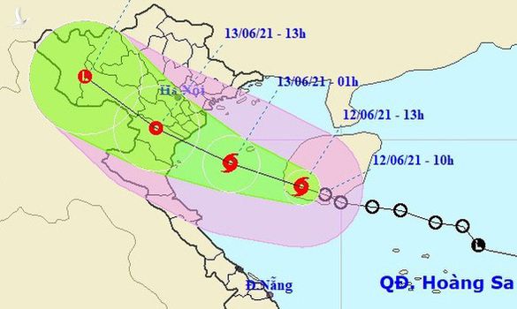 Bão số 2 hướng vào các tỉnh nam đồng bằng Bắc Bộ và Thanh Hóa