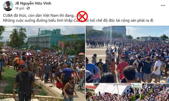 Cảnh giác thủ đoạn móc nối cuộc bạo loạn ở Cuba với dịch Covid-19 tại Việt Nam để kêu gọi biểu tình